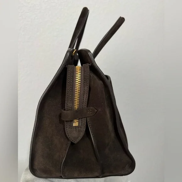 Metier London Private Eye Bag in Chocolate Suede - Picture 6 of 12